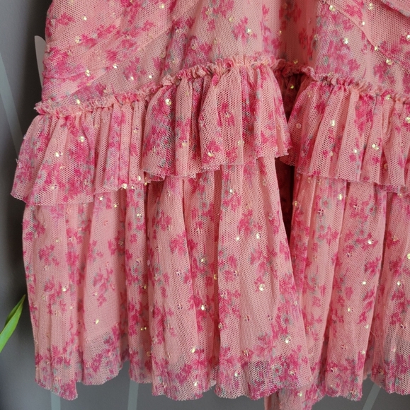 NWT LoveShackFancy Roey Mini Ruffle Dress Size 8 Autumn Rose - Picture 4 of 13